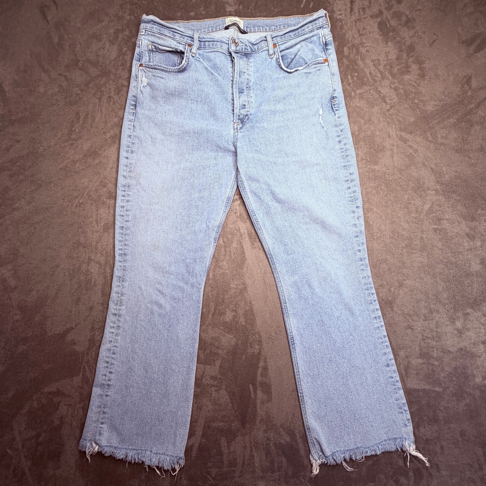 Citizens of Humanity Jeans Women 34‎ Light High Rise Raw Hem Wide Leg Distressed